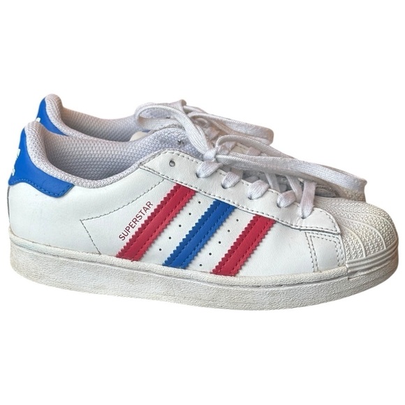 adidas Other - adidas Kids Superstar C Sneakers White/Blue/Scarlet FW5850 Youth 13K (Age 4-7)